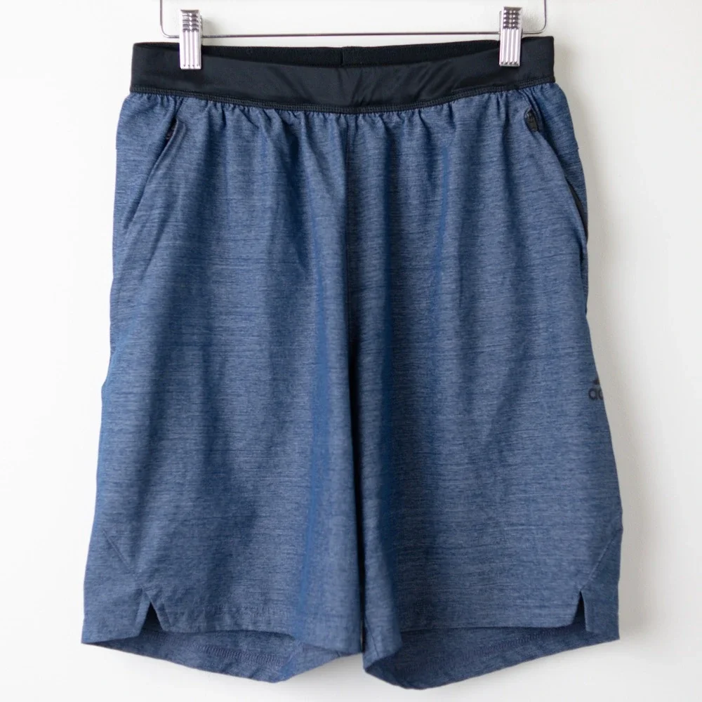 Adidas Axis Shorts Mens Medium Blue Heathered Athletic Gym Training Running